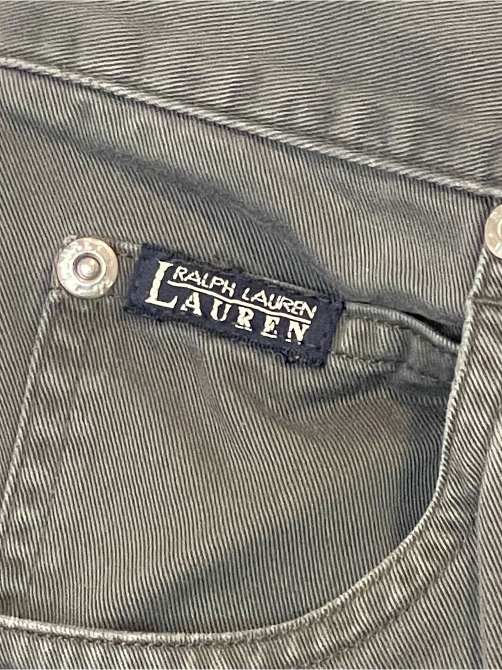 Lauren Ralph Lauren Olive Green High-Waist Tapered Trousers - Picture 5 of 8
